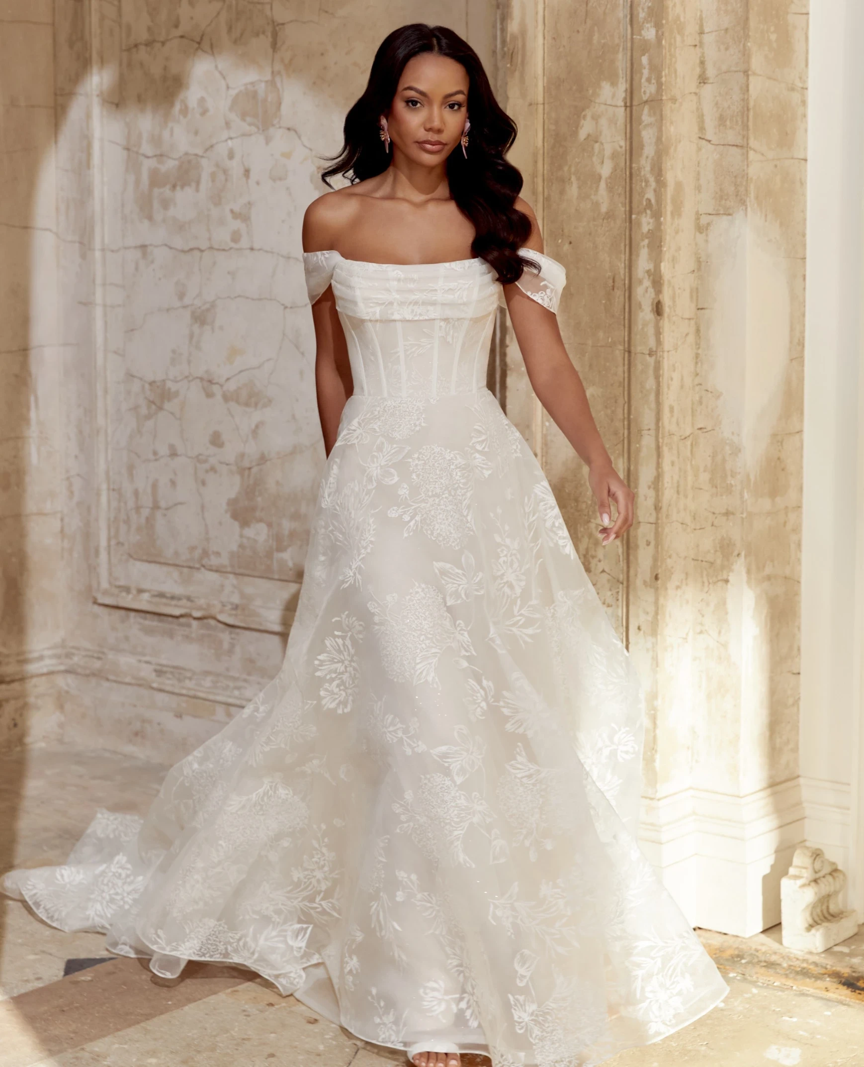 Model wearing white Sincerity dress